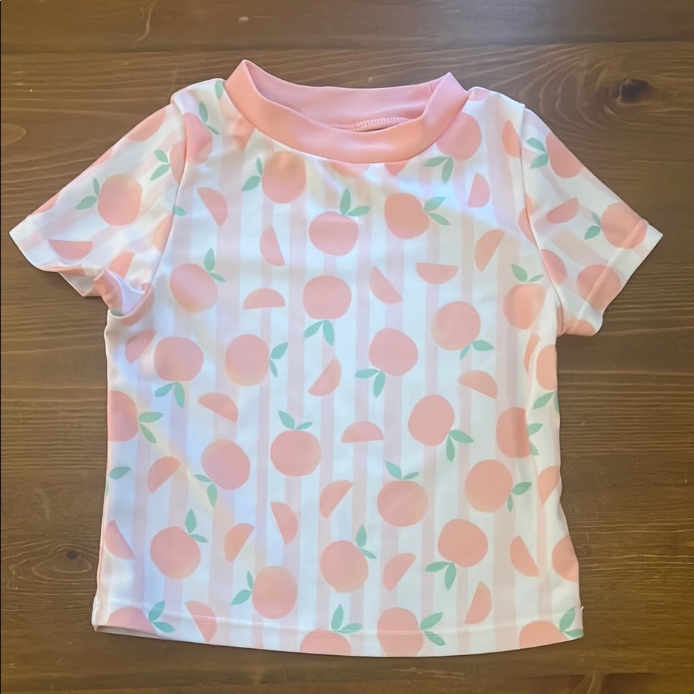 Floatimini Peach and‎ White Kids Swim Rashguard